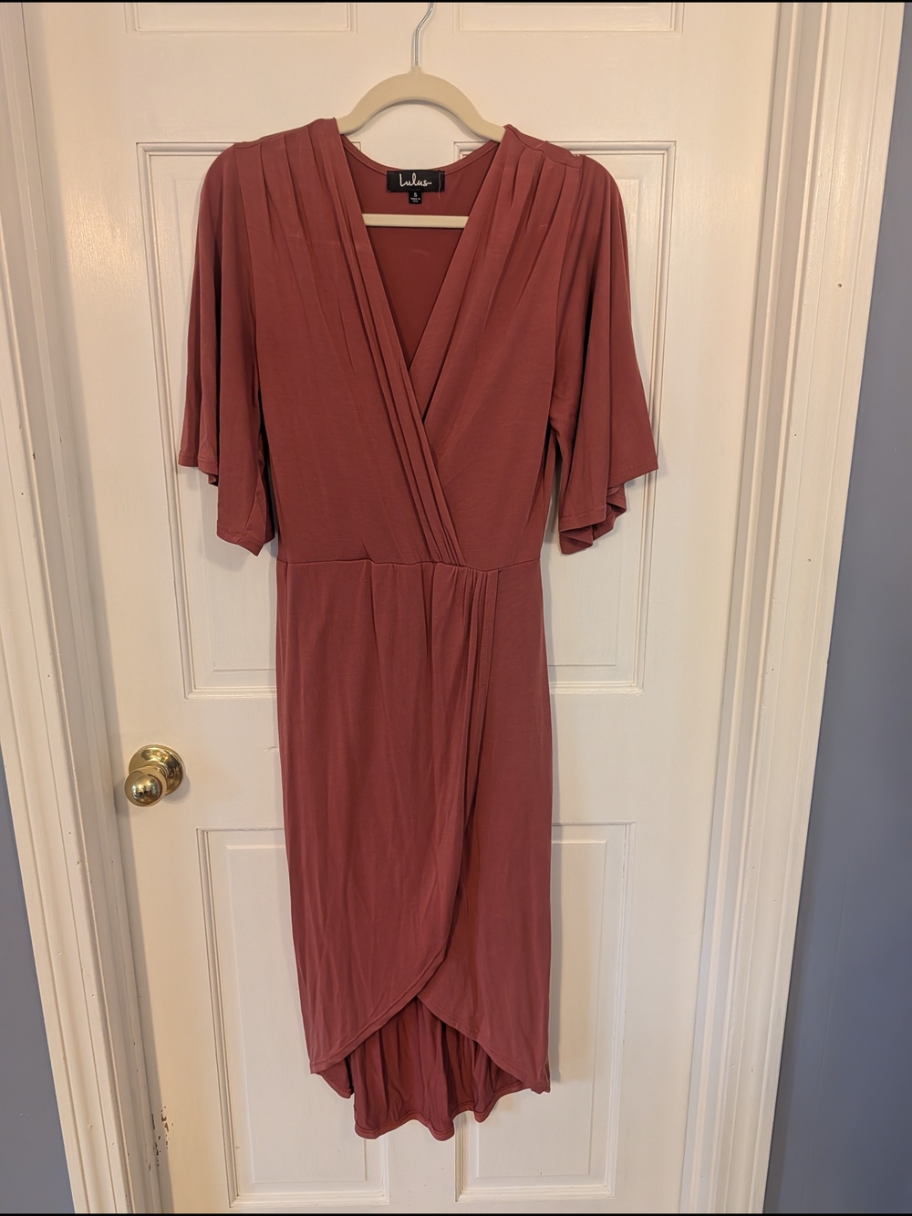 Lulu's Dusty Rose Wrap High-Low Dress